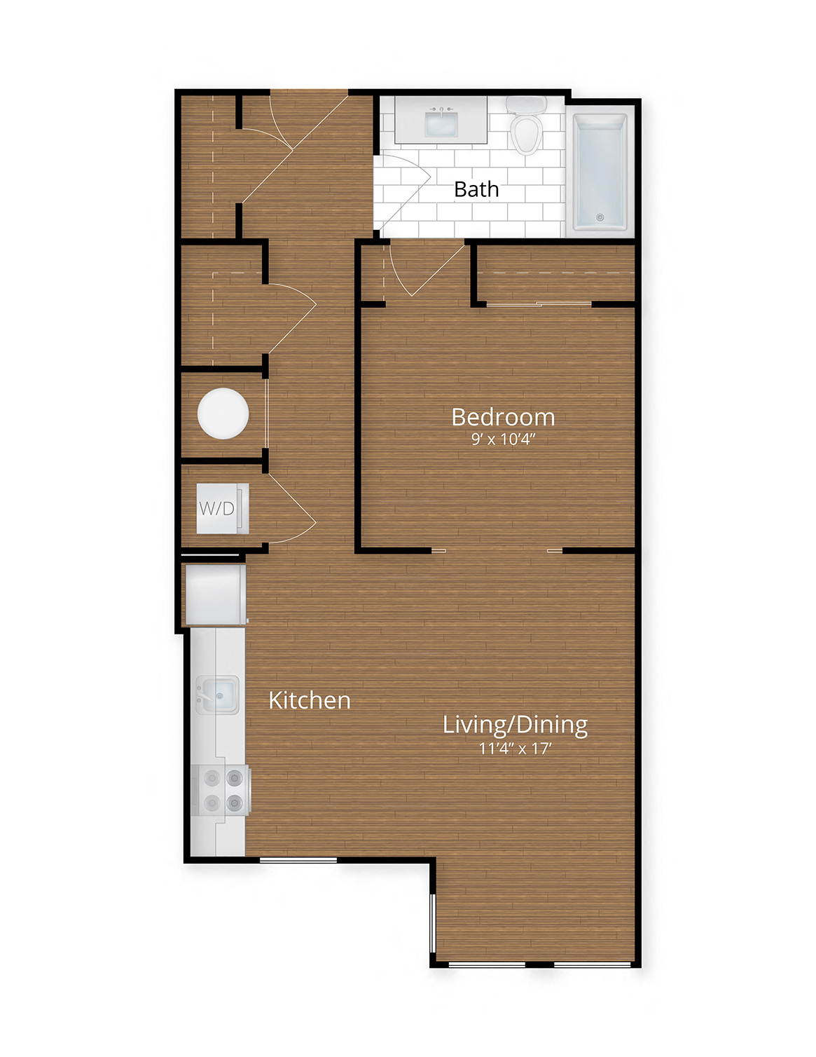 1600 Pennsylvania Ave Apartments Washington DC One Bedroom Floor Plan